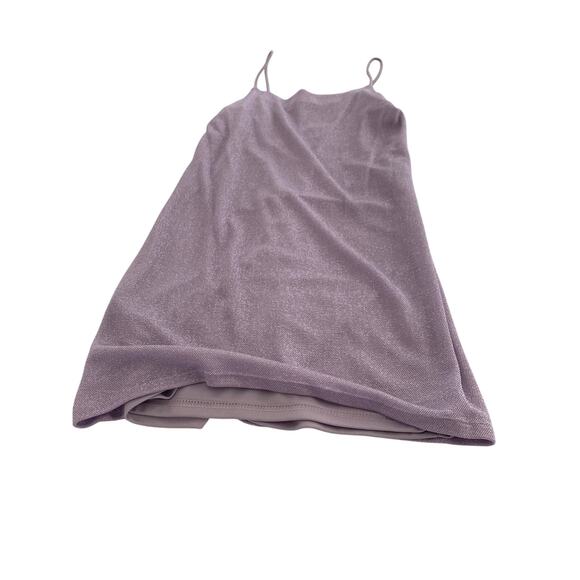 Hugo Buscati Purple Mini Dress 70s Funky Sleeveless Metallic Fairy Size 10 - Picture 7 of 12